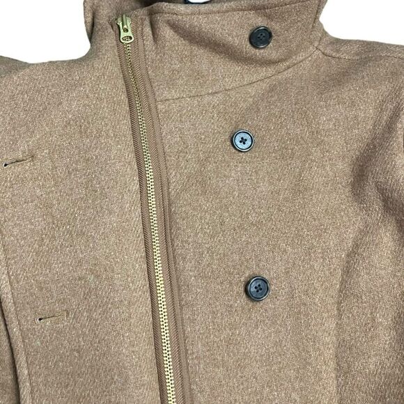 J Crew Coat 16 Brown Wool Blend Nello Gori Villa Italian Stadium‎ Cloth Camel - Picture 8 of 14